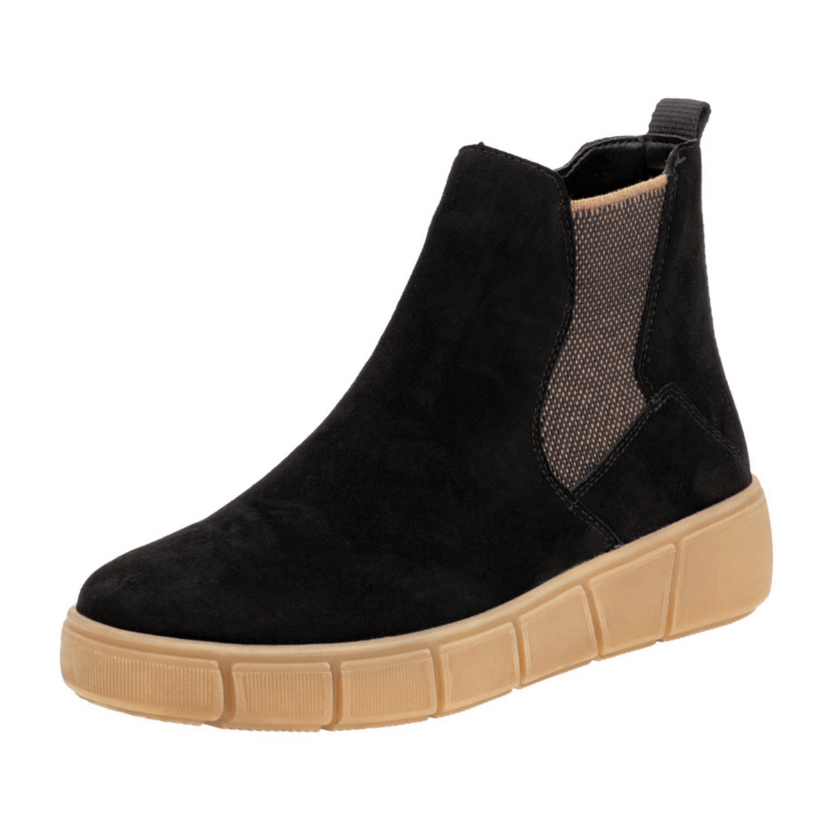 Remonte Women's Chelsea Boots D1T71 - Black Suede Ankle Boots with Zip