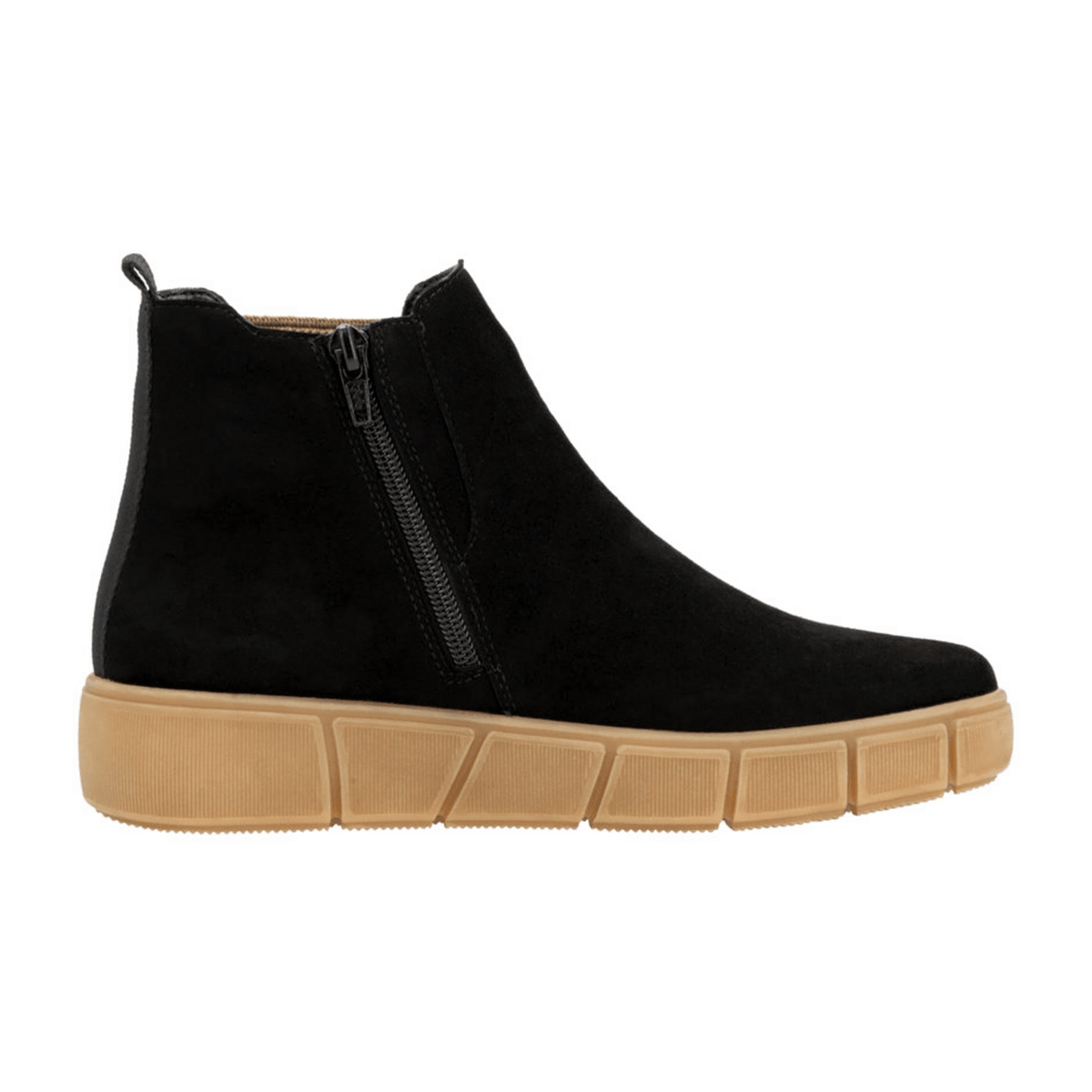 Remonte Women's Chelsea Boots D1T71 - Black Suede Ankle Boots with Zip