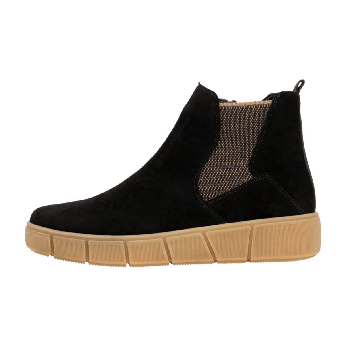 Remonte Women's Chelsea Boots D1T71 - Black Suede Ankle Boots with Zip