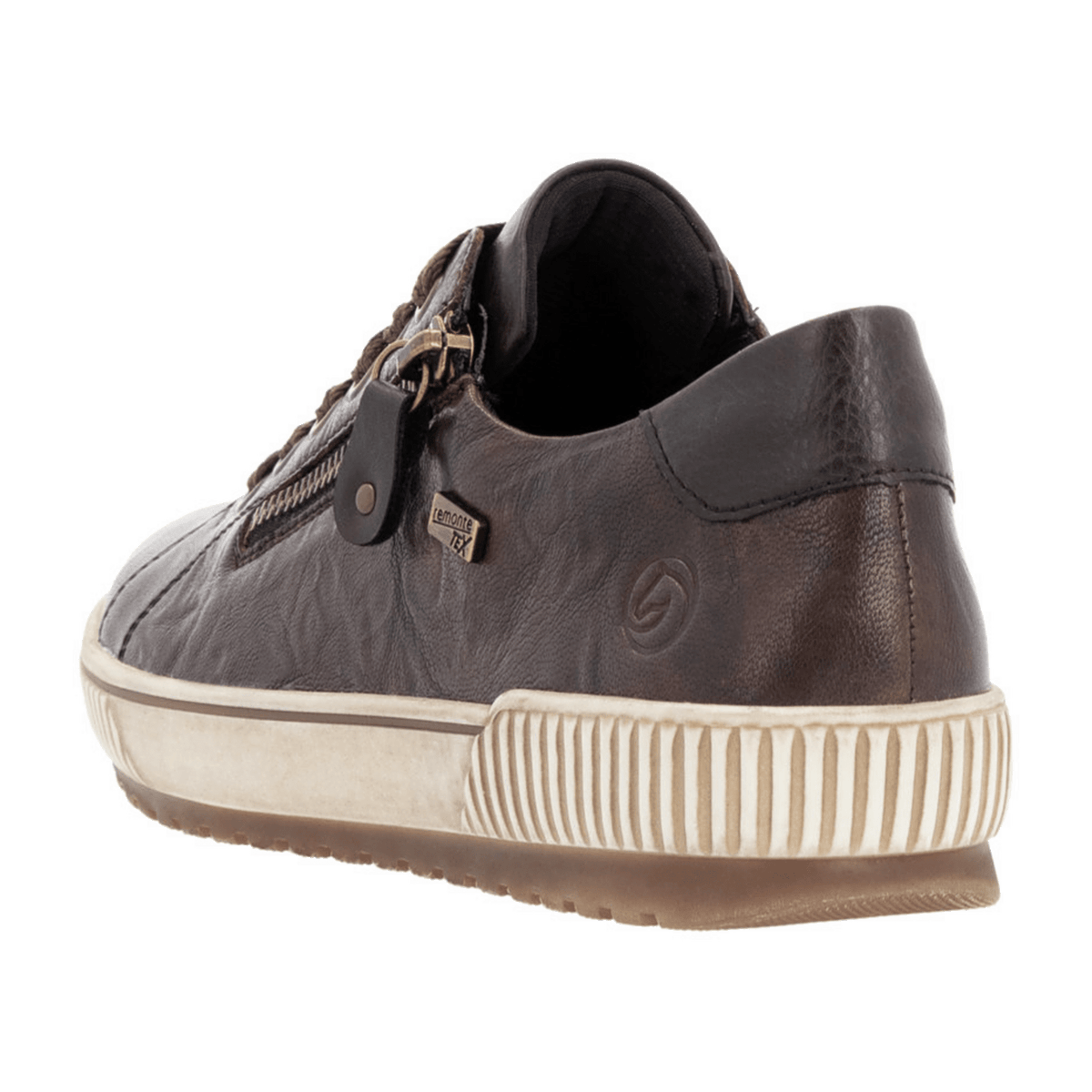 Remonte Women's D0700 Low-Top Sneakers - Brown Leather Water-Resistant