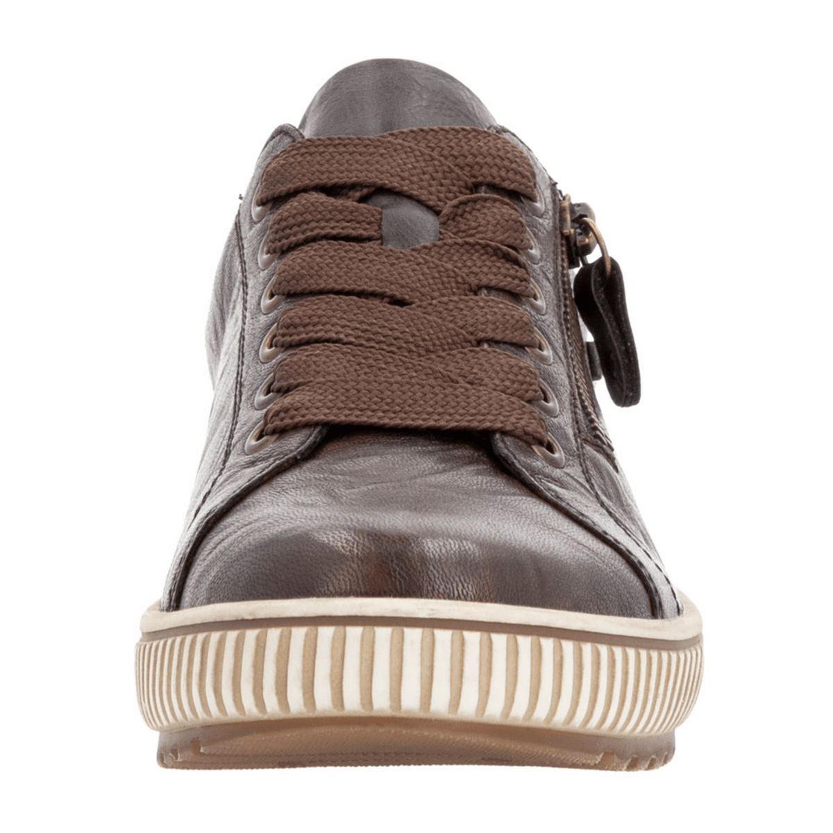 Remonte Women's D0700 Low-Top Sneakers - Brown Leather Water-Resistant