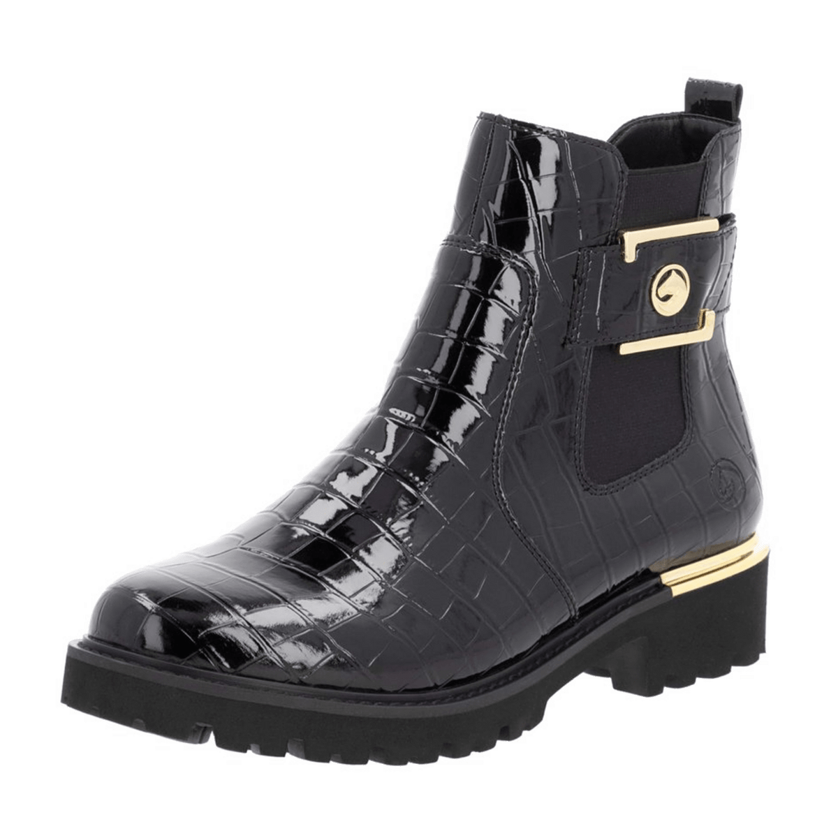Remonte Women's Chelsea Boots D8684 - Black Slip-On Ankle Boots with Removable Insole
