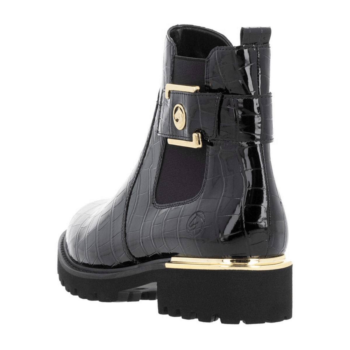 Remonte Women's Chelsea Boots D8684 - Black Slip-On Ankle Boots with Removable Insole