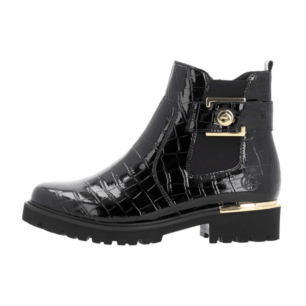 Remonte Women's Chelsea Boots D8684 - Black Slip-On Ankle Boots with Removable Insole