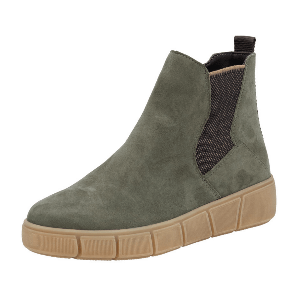 Remonte Women's Chelsea Boots D1T71 - Green Suede Ankle Boots with Zip