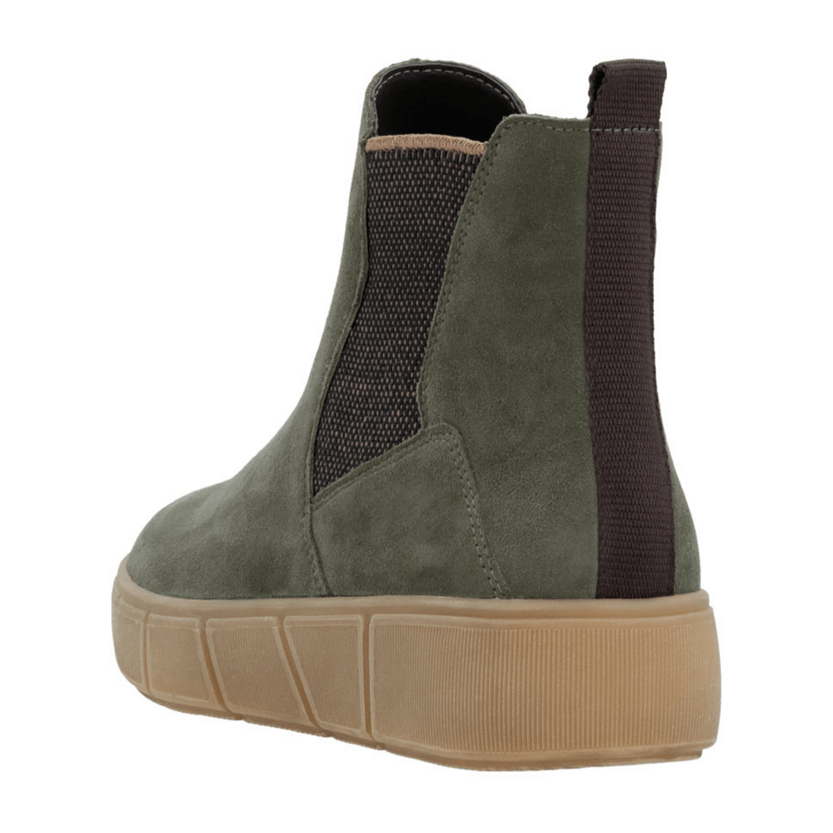 Remonte Women's Chelsea Boots D1T71 - Green Suede Ankle Boots with Zip