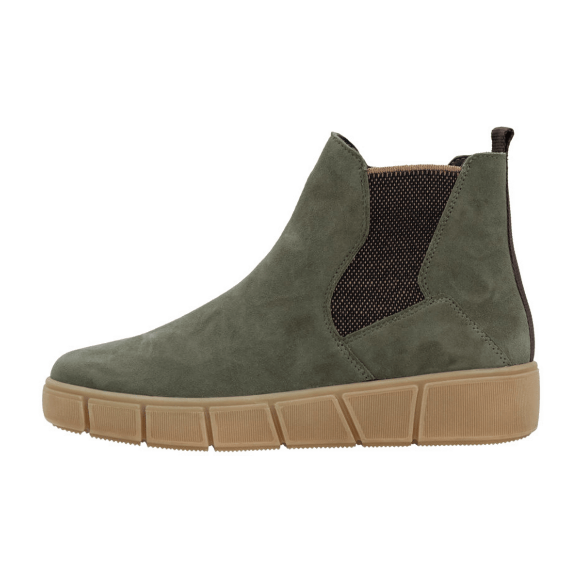 Remonte Women's Chelsea Boots D1T71 - Green Suede Ankle Boots with Zip