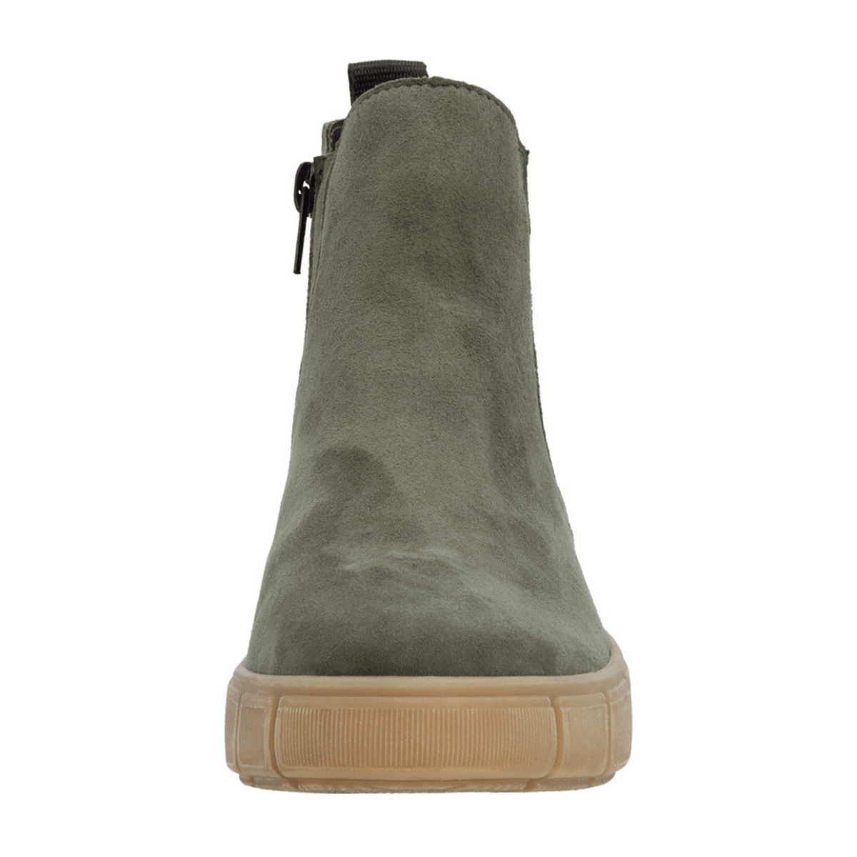 Remonte Women's Chelsea Boots D1T71 - Green Suede Ankle Boots with Zip