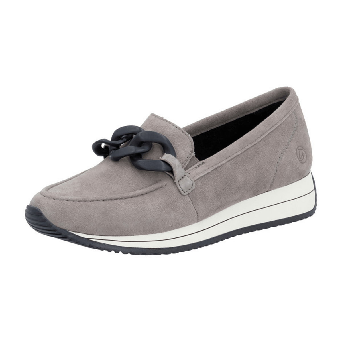 Remonte Women's Suede Slip-On Loafers - Lightweight Comfort Shoes Grey
