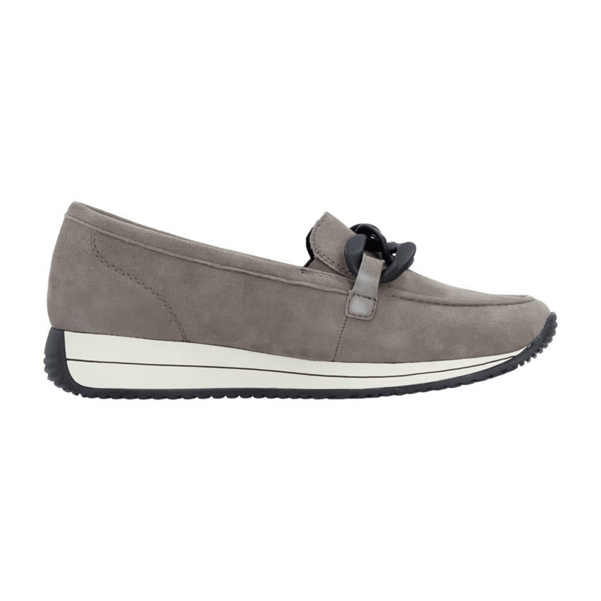 Remonte Women's Suede Slip-On Loafers - Lightweight Comfort Shoes Grey