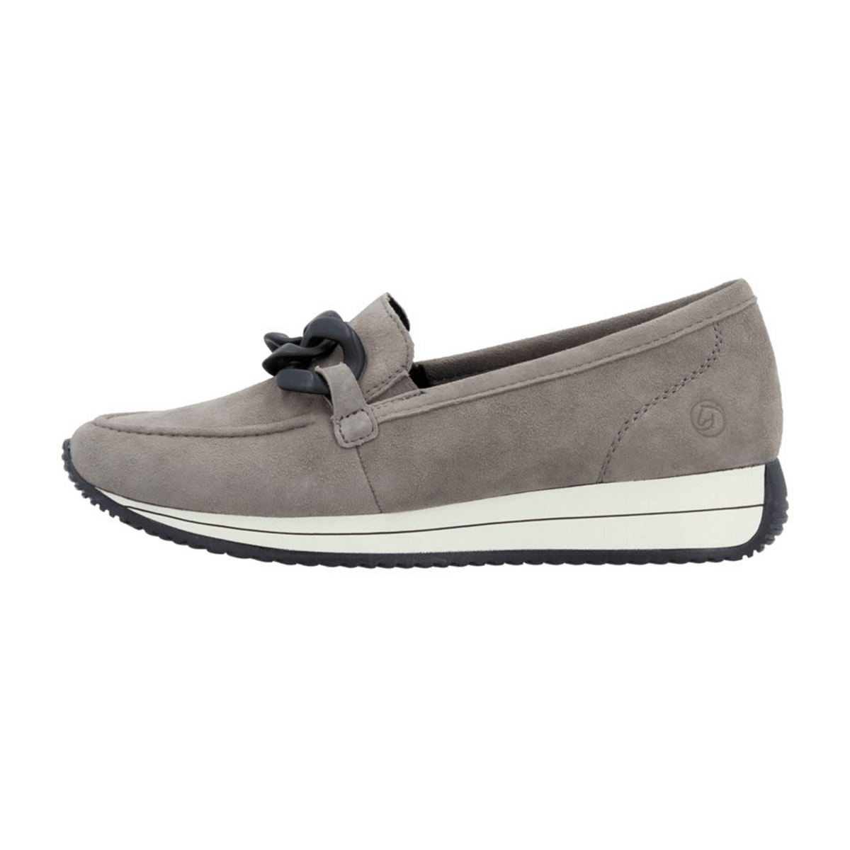 Remonte Women's Suede Slip-On Loafers - Lightweight Comfort Shoes Grey