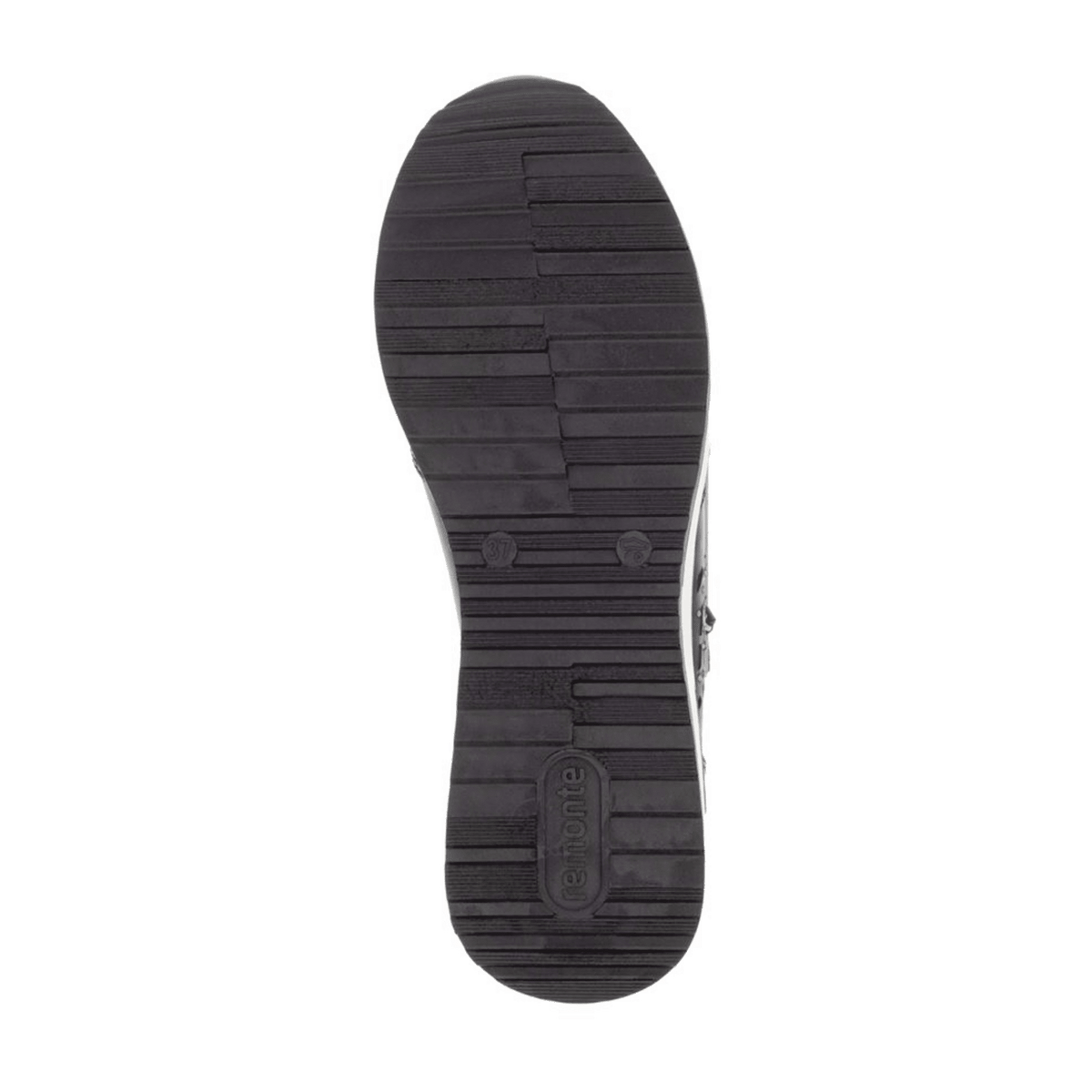 Remonte Women's Low-Top Sneakers Black Leather with Side Zip