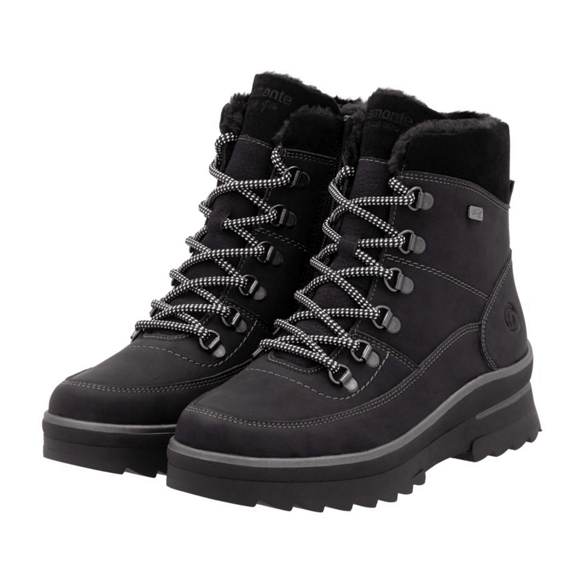 Remonte Women's D2B74 Snow Boots - Water-Repellent Suede Winter Boots Black