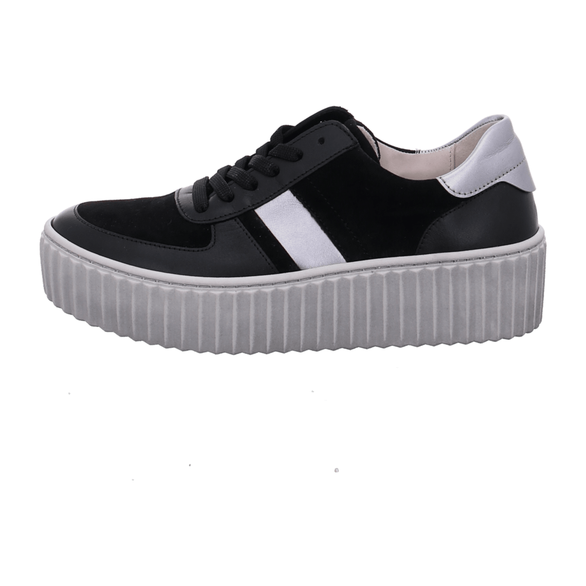 Gabor Women's Low-Top Sneakers Black Leather with Removable Footbed