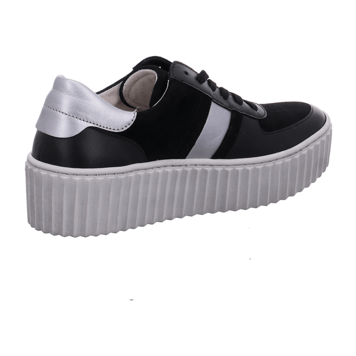 Gabor Women's Low-Top Sneakers Black Leather with Removable Footbed