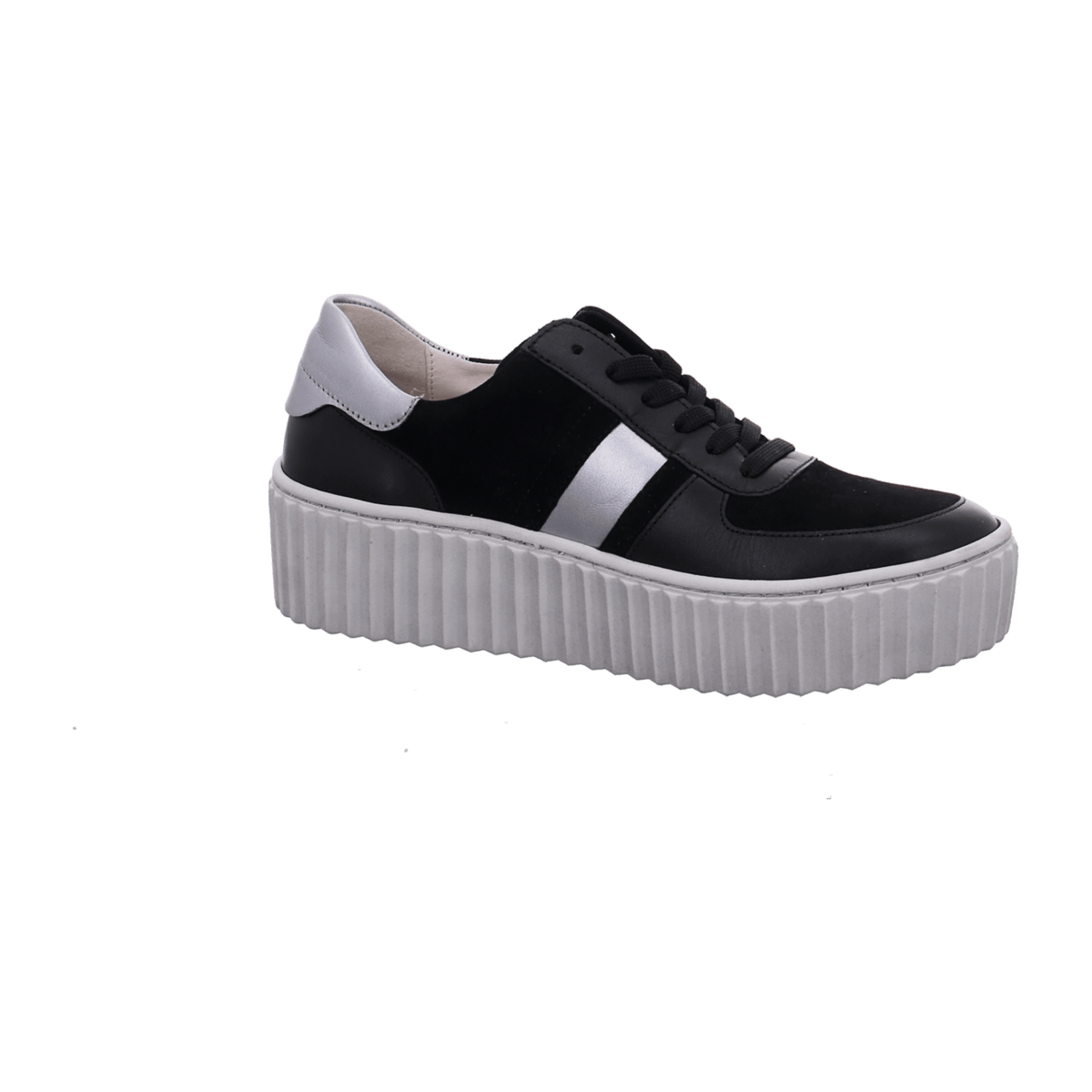 Gabor Women's Low-Top Sneakers Black Leather with Removable Footbed