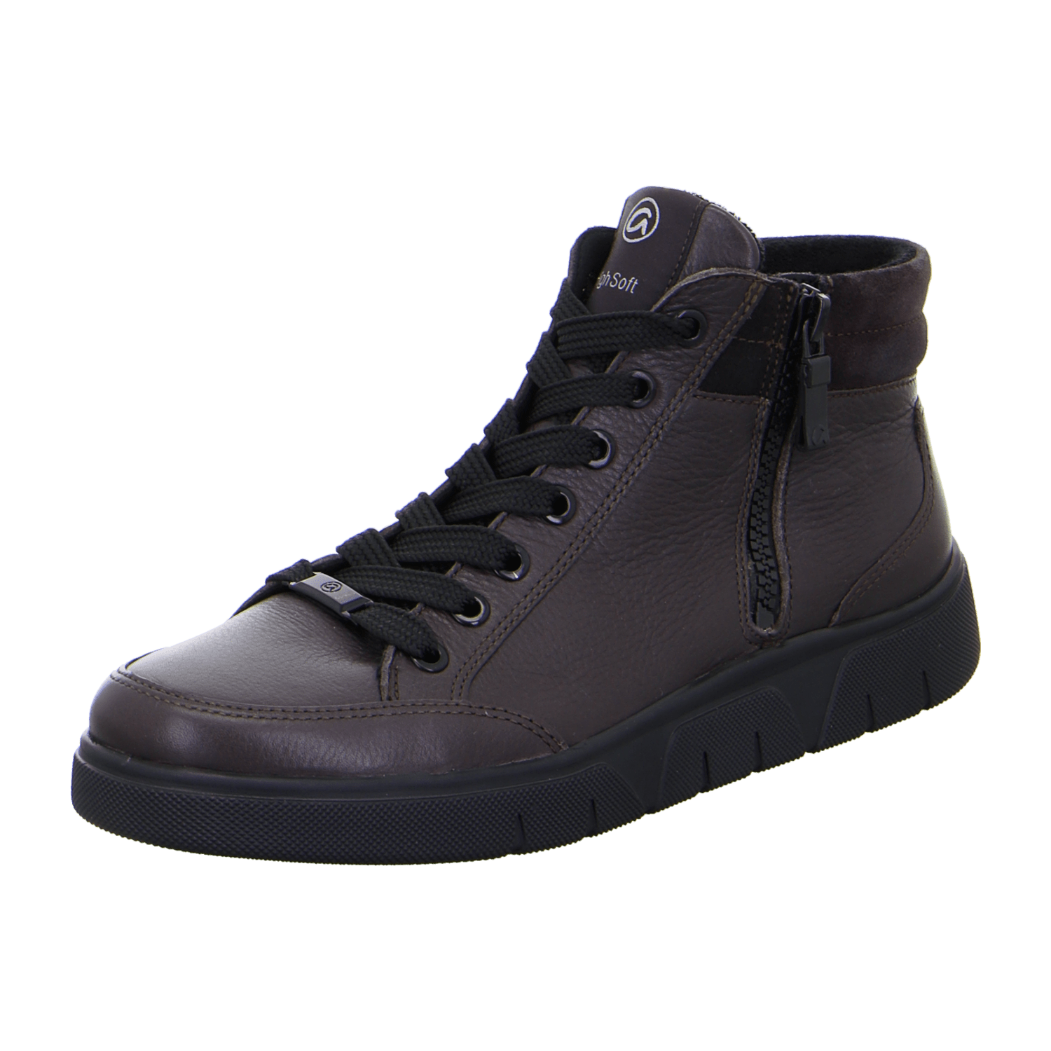 ARA Rom Lace-Up Ankle Boot for Women - Red Smooth Leather Lace-Up Sneaker Bootie