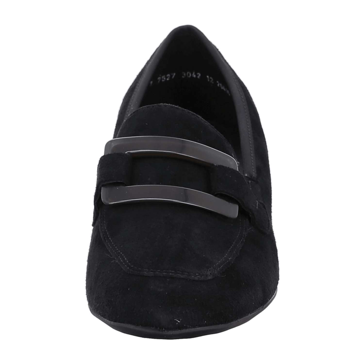 ARA GRAZ Women's Velour Leather Pumps Black Square Toe Slip-On - Bartel-Shop