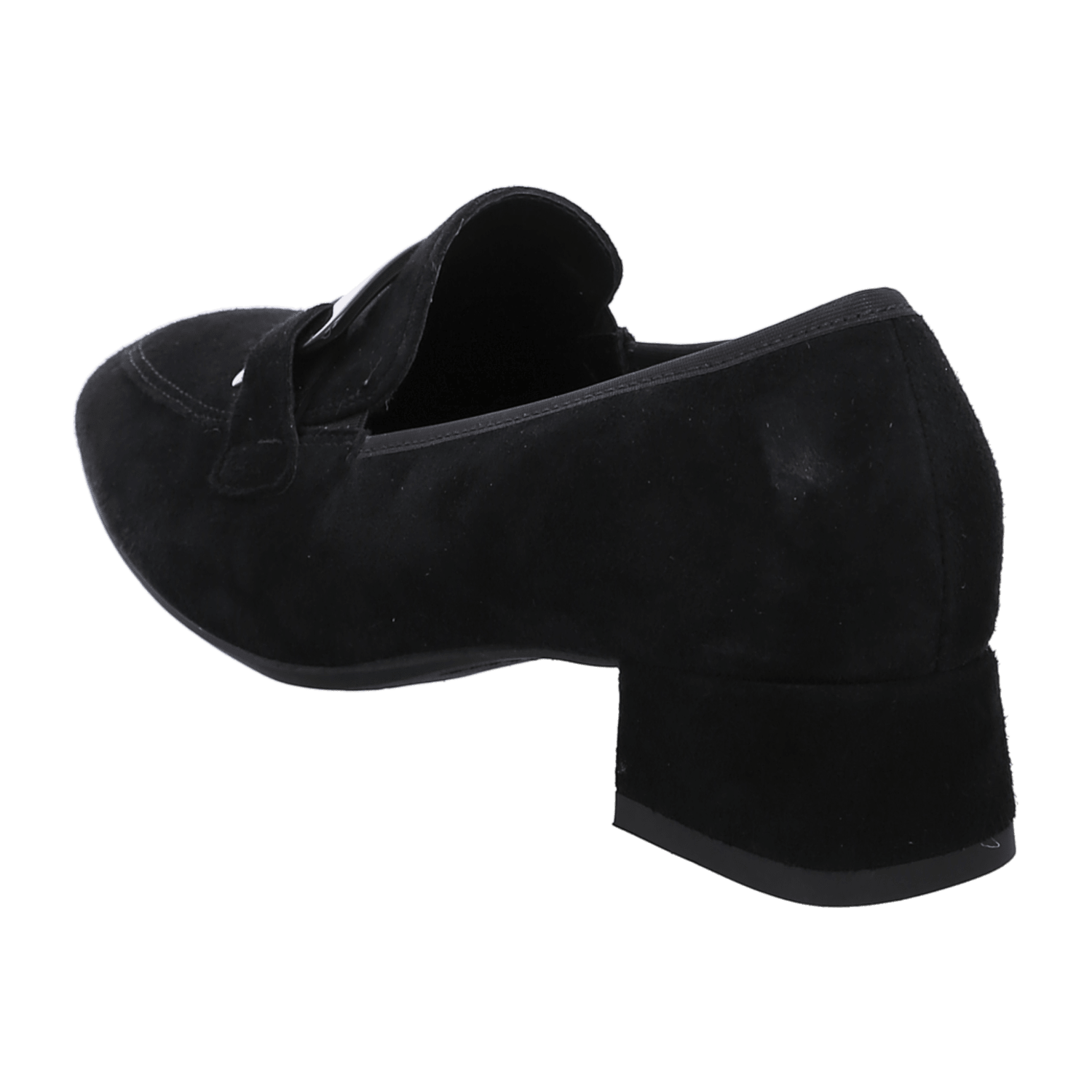 ARA GRAZ Women's Velour Leather Pumps Black Square Toe Slip-On - Bartel-Shop