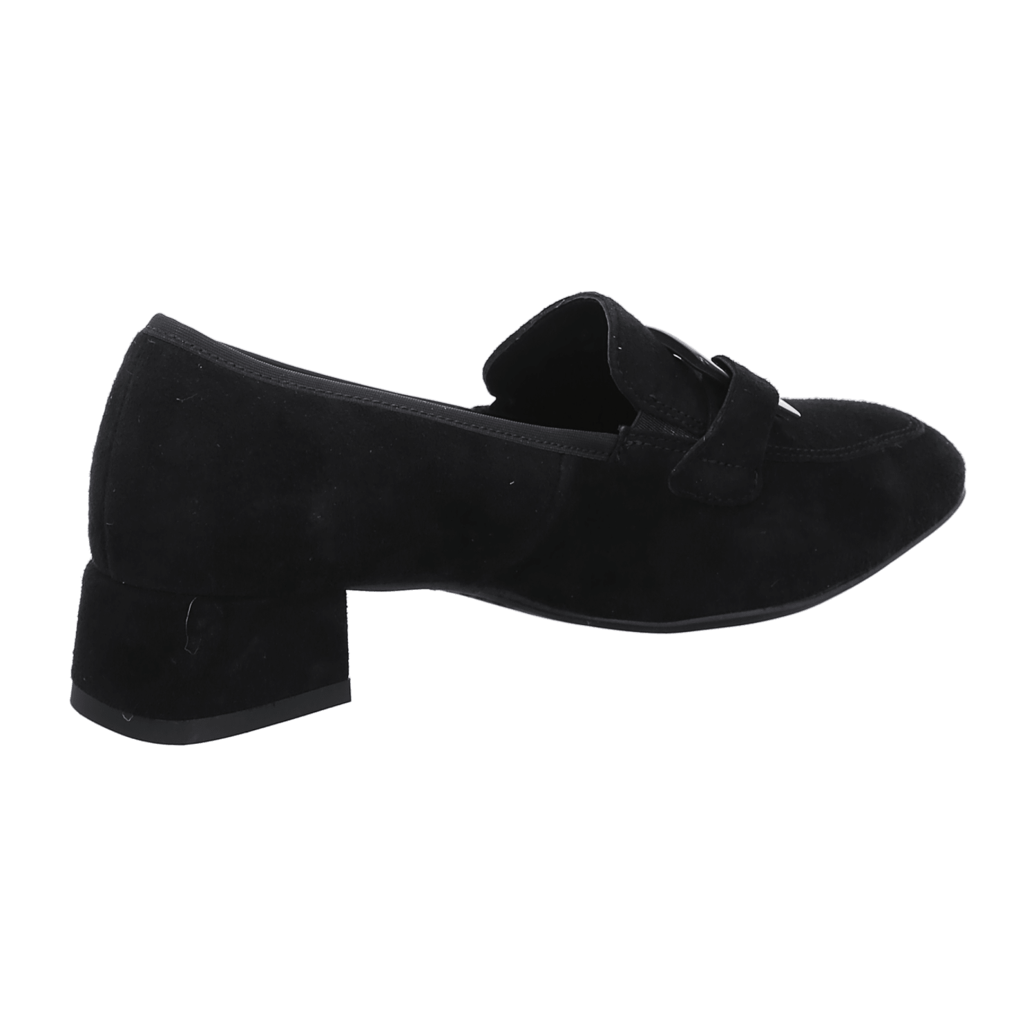 ARA GRAZ Women's Velour Leather Pumps Black Square Toe Slip-On - Bartel-Shop