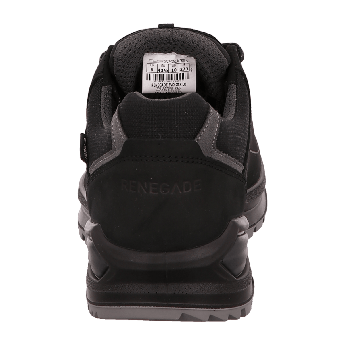 LOWA Renegade Evo GTX Lo Men's Trekking Shoes Black Graphite Waterproof