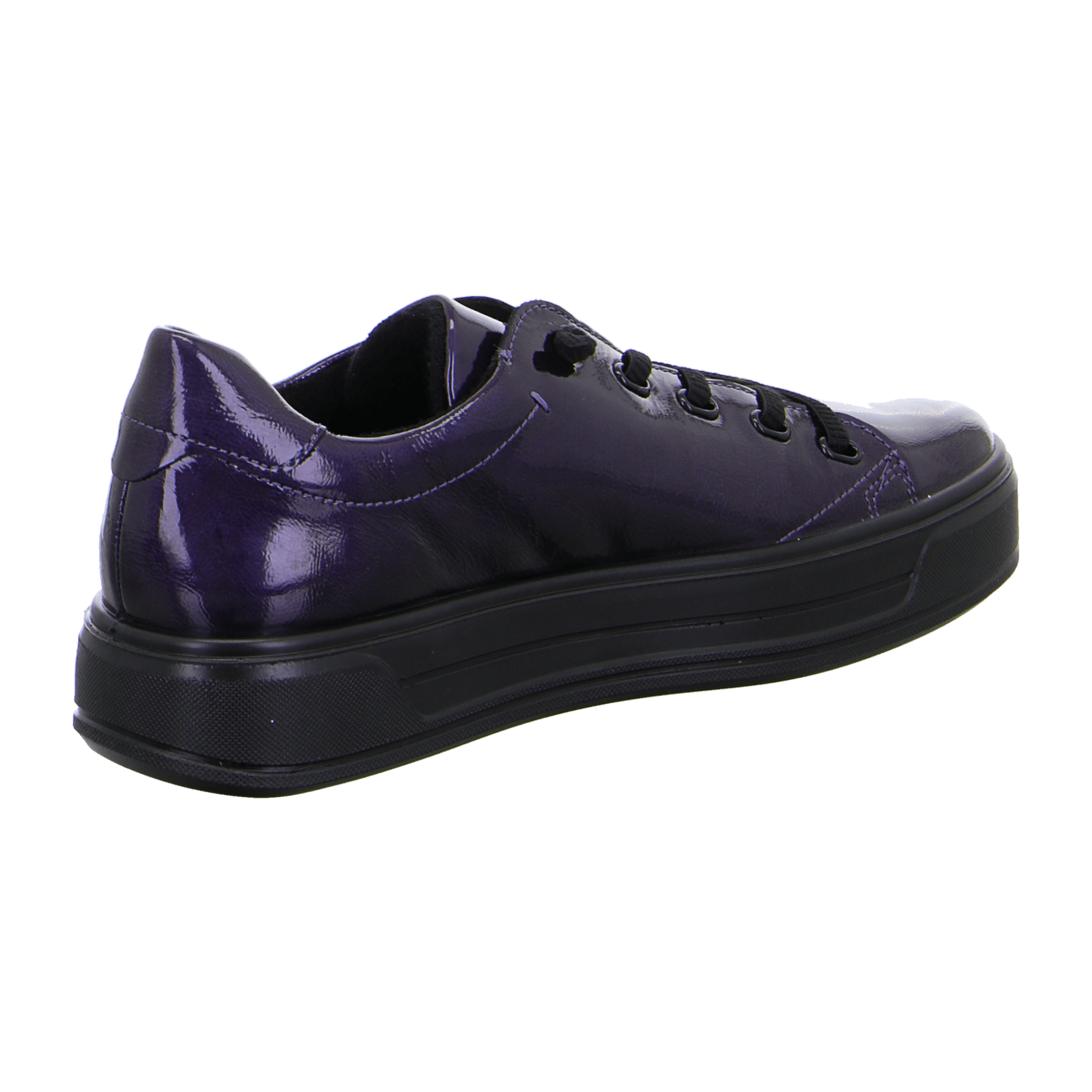 ARA Canberra Women's Sneakers in Purple Patent Leather with Lace-Up Closure and Textile Lining - Bartel-Shop