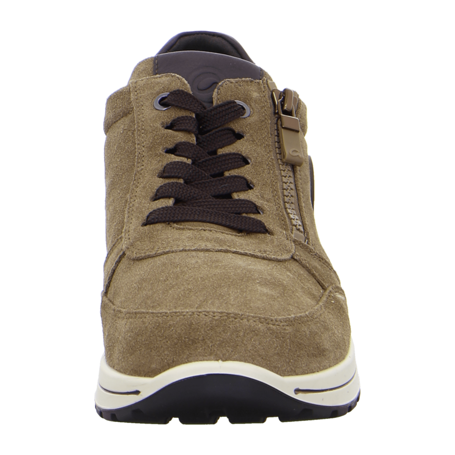 ARA MATTEO Men's Velour Leather Sneakers in Beige with Lace-Up Closure