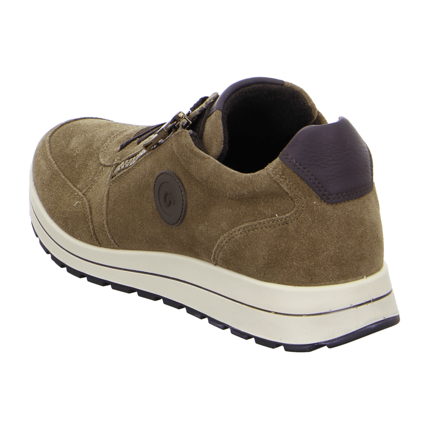 ARA MATTEO Men's Velour Leather Sneakers in Beige with Lace-Up Closure