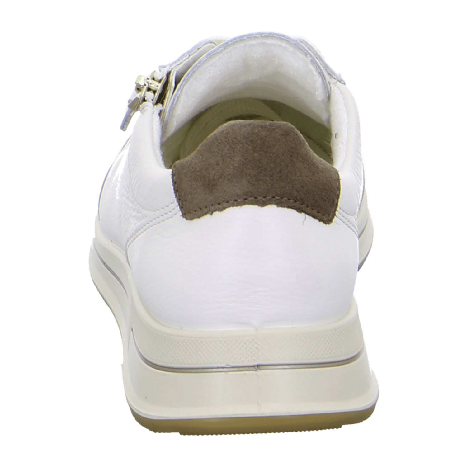 ARA Osaka Women's Leather Sneakers in White with Lace-Up Closure and Round Toe