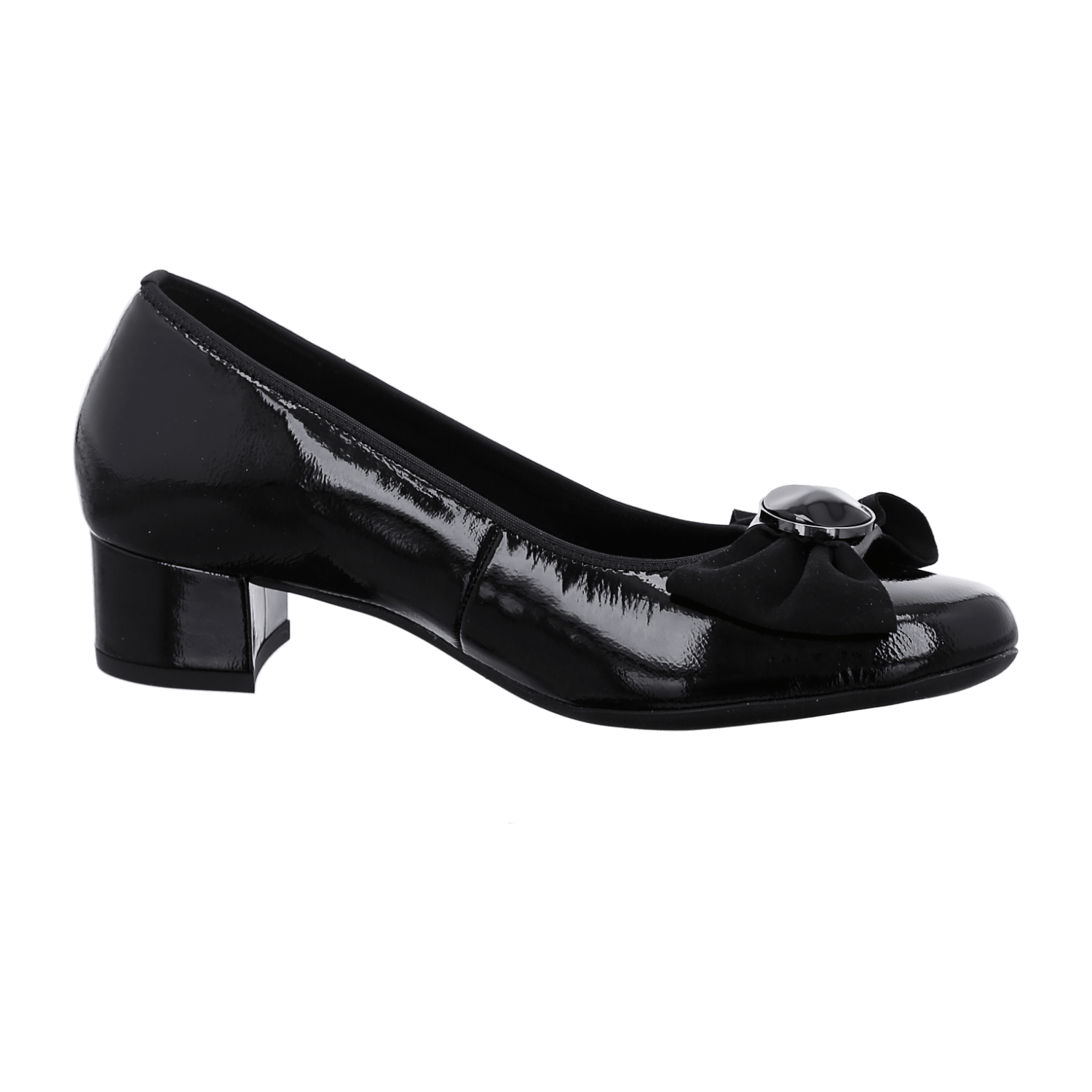 ARA NIZZA 2.0 Women's Patent Leather Pull-On Pumps in Black