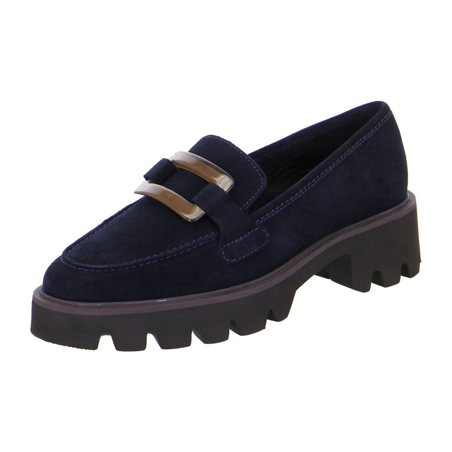 ARA Women's Velour Leather Slipper Oxford in Blue with Leather Lining and EVA Sole