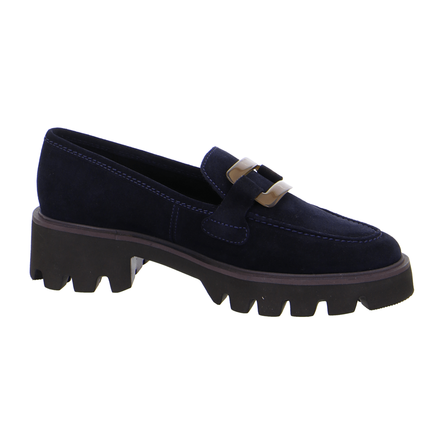 ARA Women's Velour Leather Slipper Oxford in Blue with Leather Lining and EVA Sole