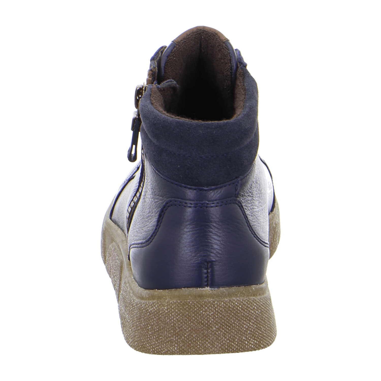 ARA Rom-Sport Mid-Cut Sneakers for Women in Blue Smooth Leather with Lace-Up Closure and Round Toe