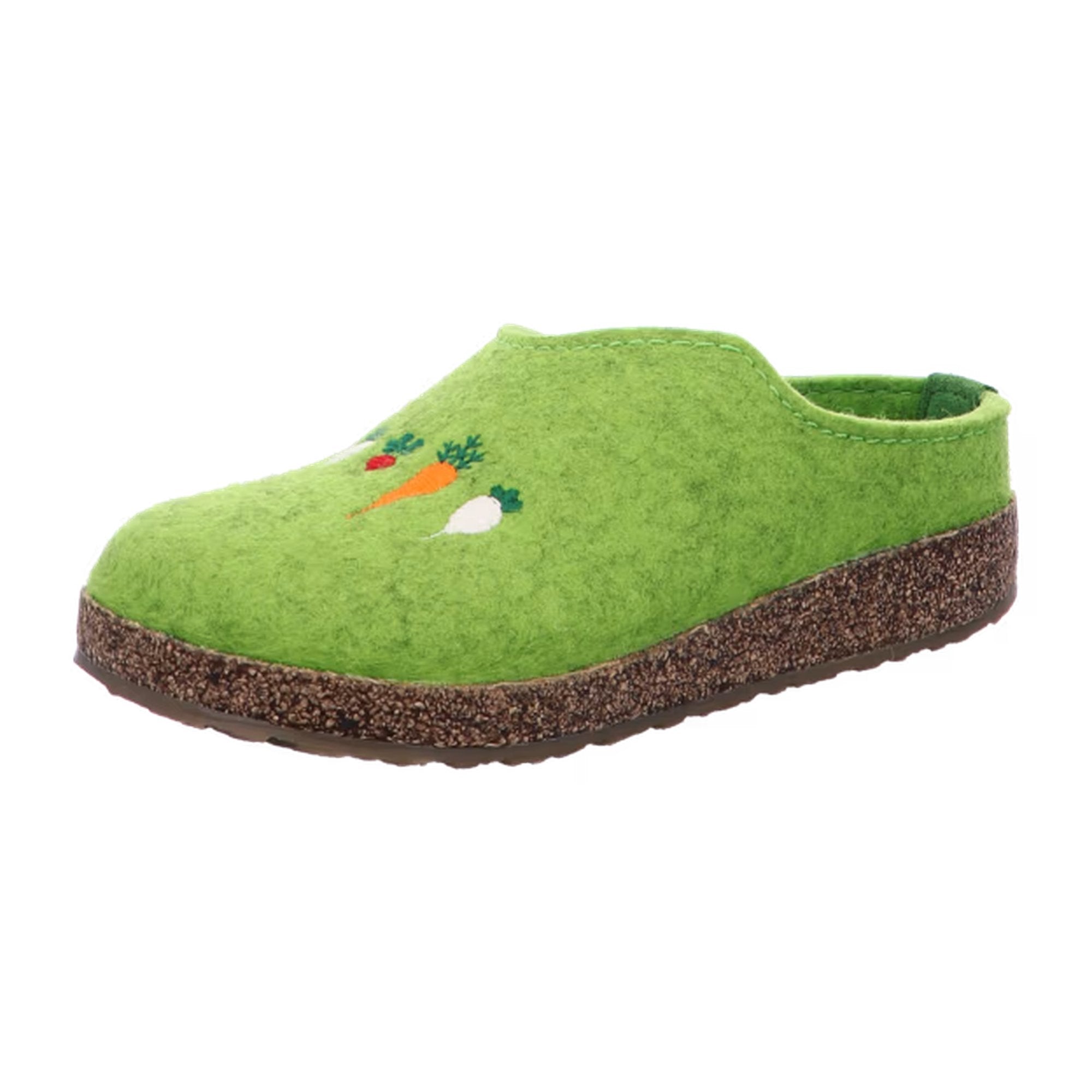 Haflinger Grizzly Rübli  Green   Wool Felt Clogs Mules Slippers Cozy Warm House Shoes