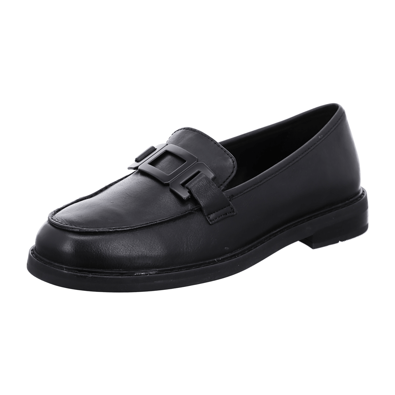 ARA Women's Kent Slipper in Black Smooth Leather with Leather Lining - Pull-On Design