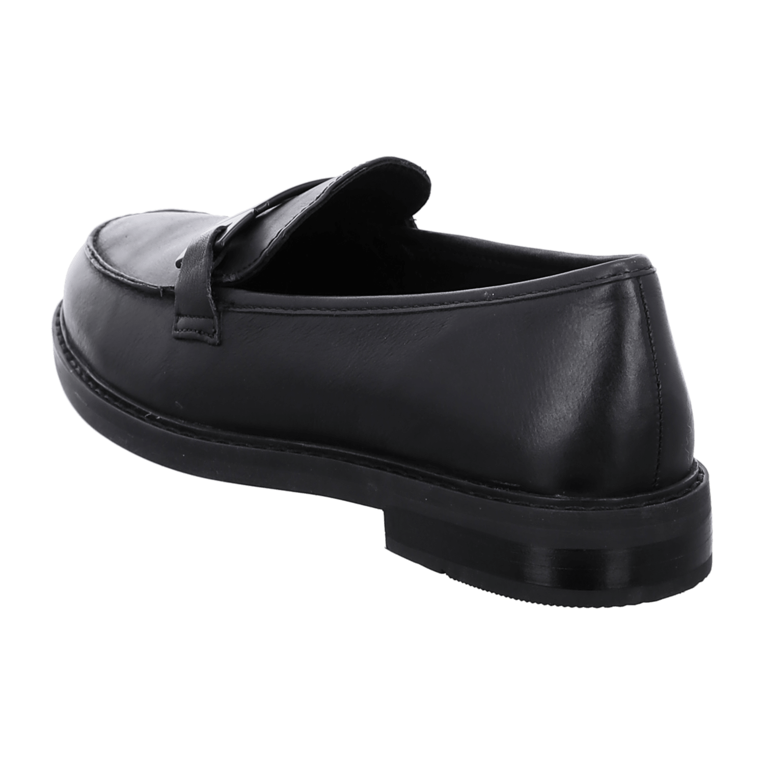 ARA Women's Kent Slipper in Black Smooth Leather with Leather Lining - Pull-On Design