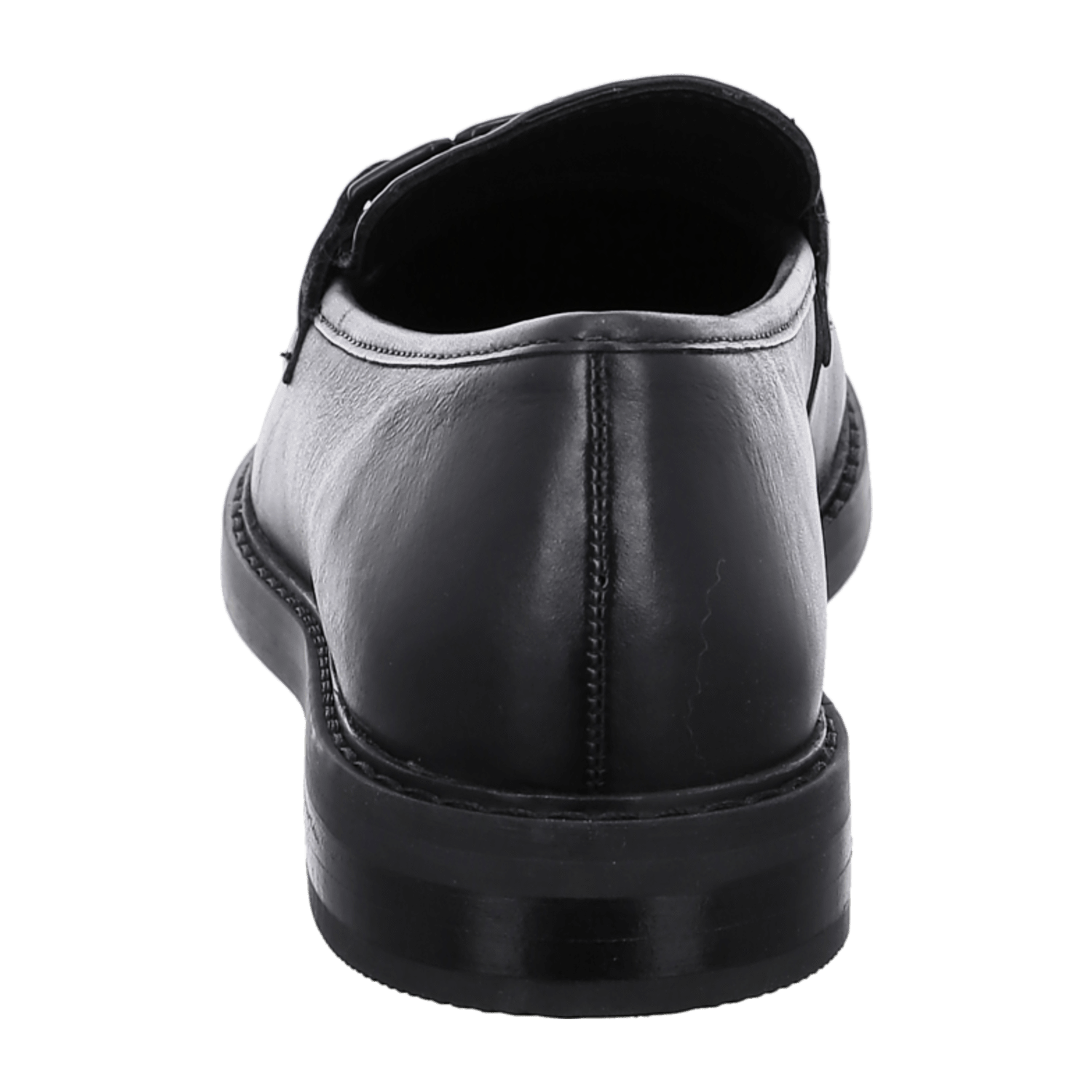 ARA Women's Kent Slipper in Black Smooth Leather with Leather Lining - Pull-On Design