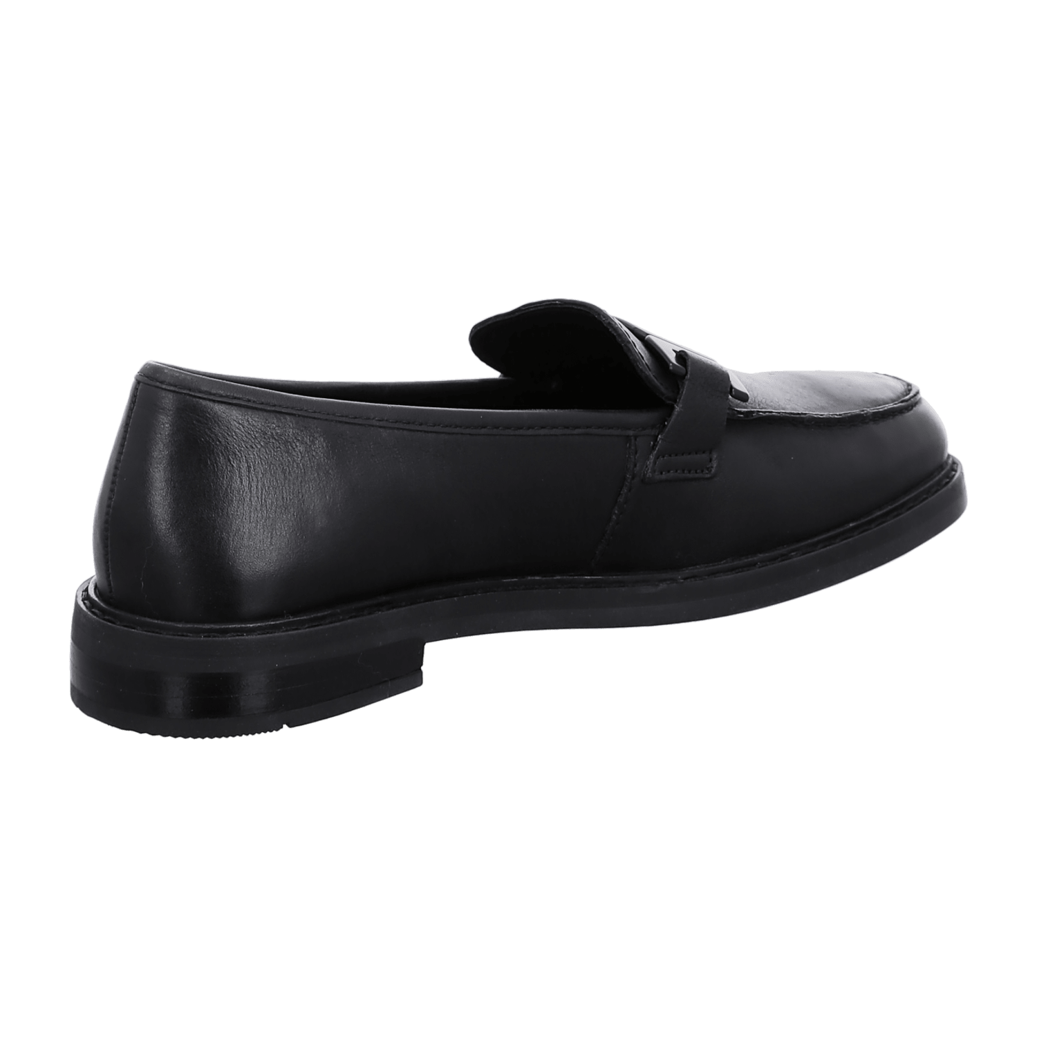 ARA Women's Kent Slipper in Black Smooth Leather with Leather Lining - Pull-On Design