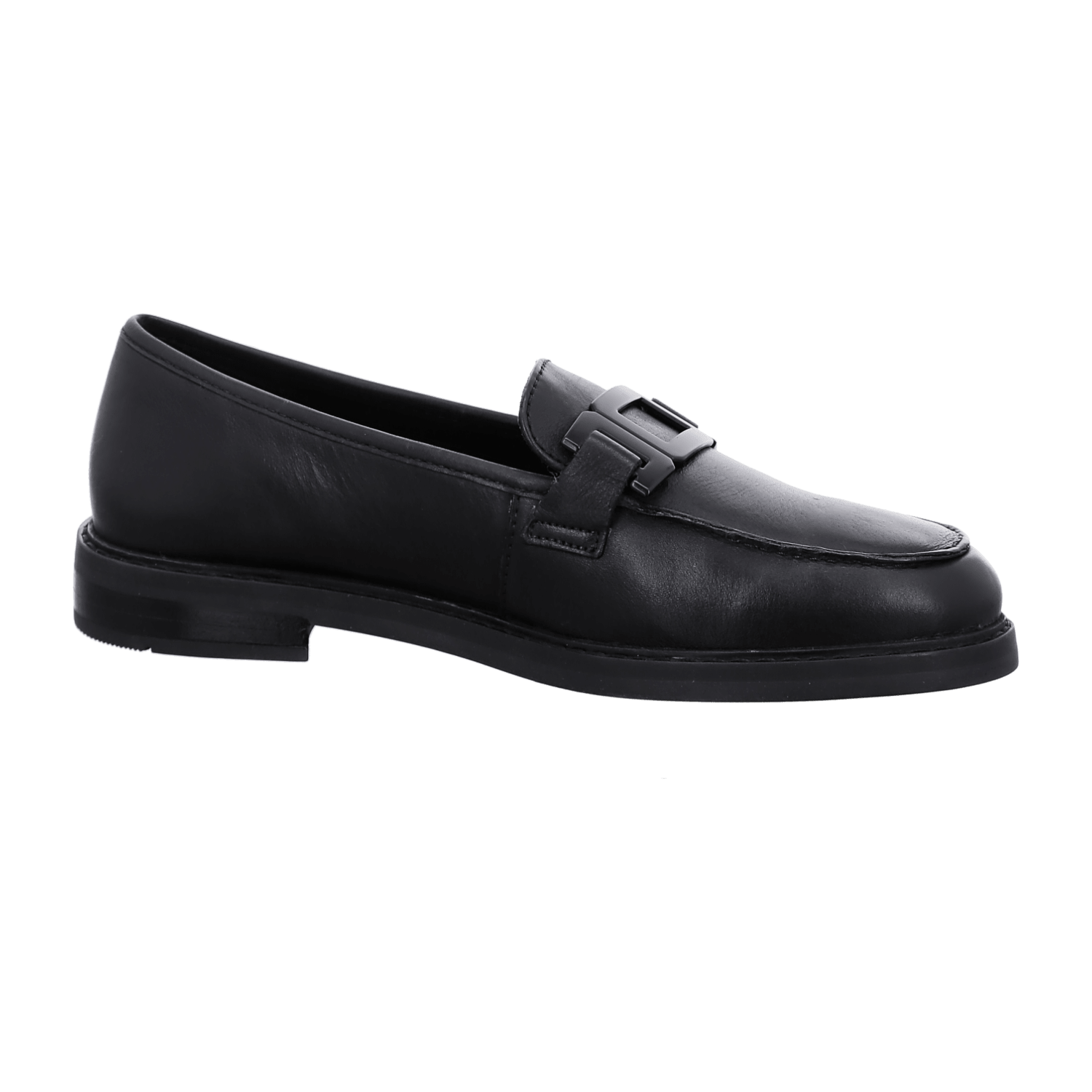 ARA Women's Kent Slipper in Black Smooth Leather with Leather Lining - Pull-On Design