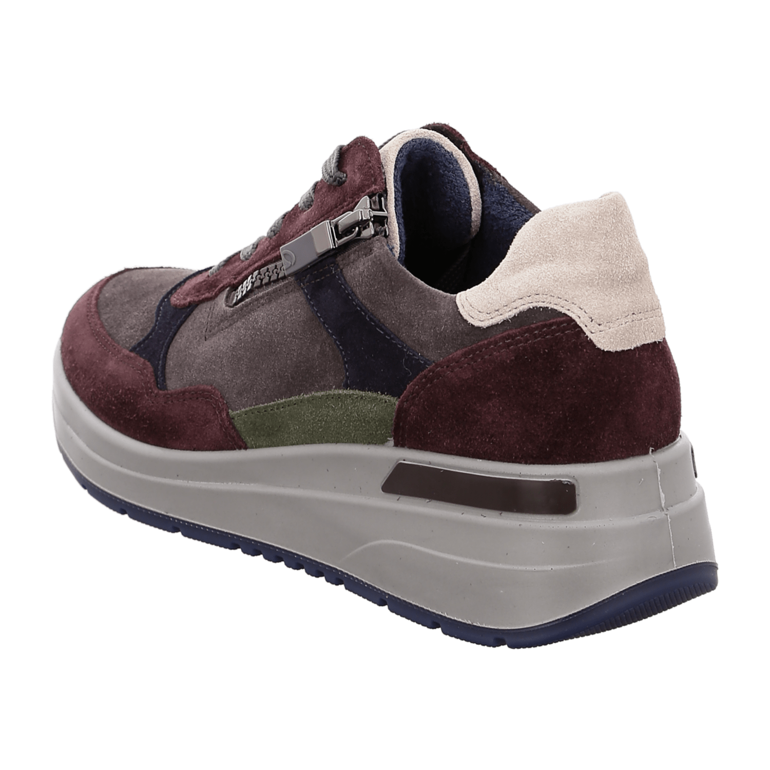 ARA GARDA Women's Suede Sneakers in Red with Lace-Up Closure and Round Toe