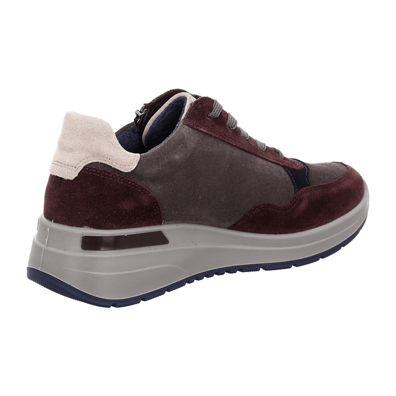 ARA GARDA Women's Suede Sneakers in Red with Lace-Up Closure and Round Toe