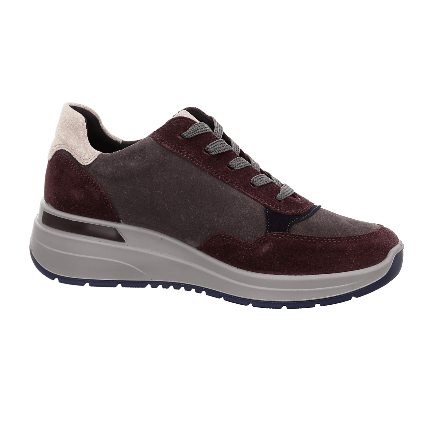 ARA GARDA Women's Suede Sneakers in Red with Lace-Up Closure and Round Toe