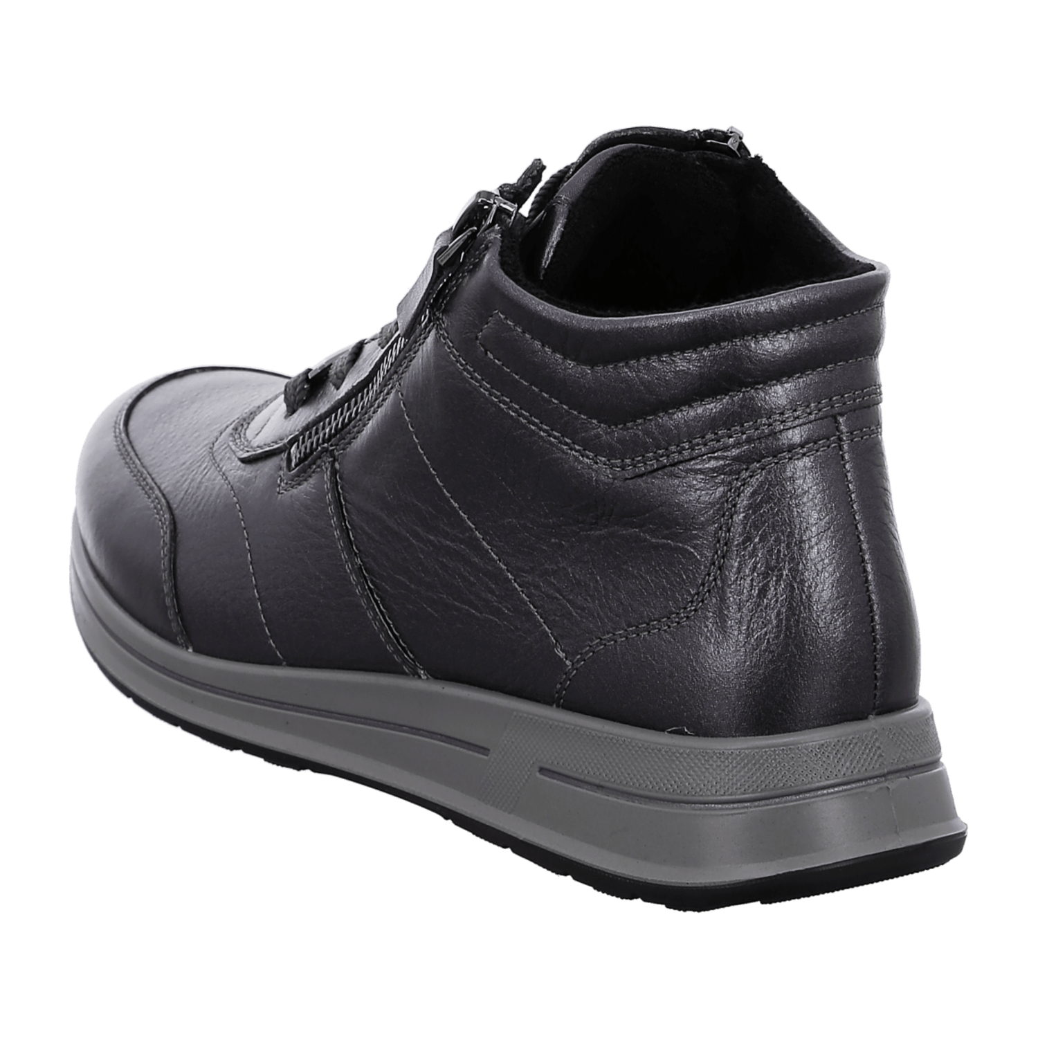 ARA OSAKA Women's Sneakers in Silver Smooth Leather with Lace-Up Closure and Round Toe