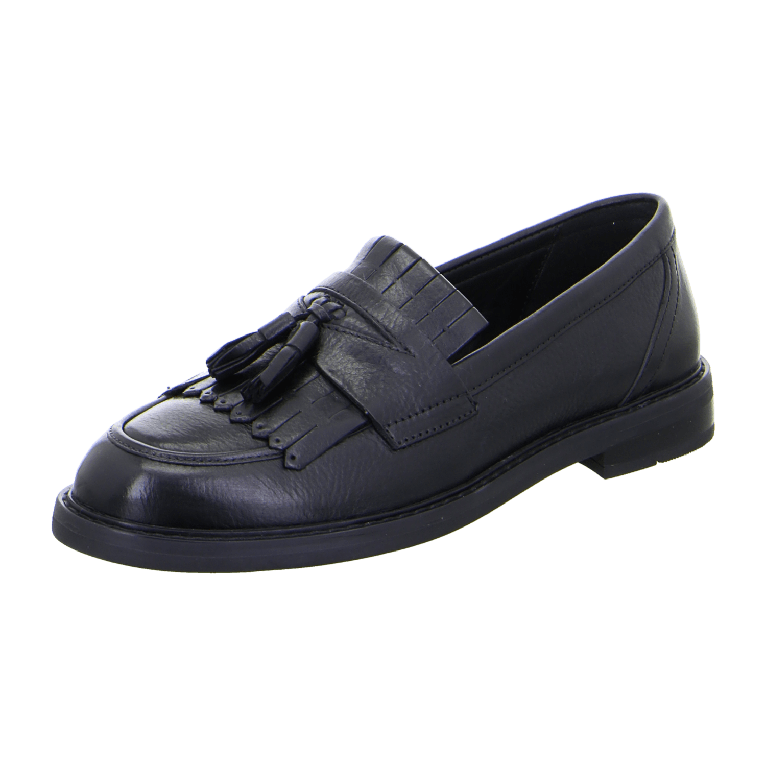 ARA Women's Kent Slipper Moccasin in Smooth Leather, Black with Round Toe and Leather Lining - Bartel-Shop