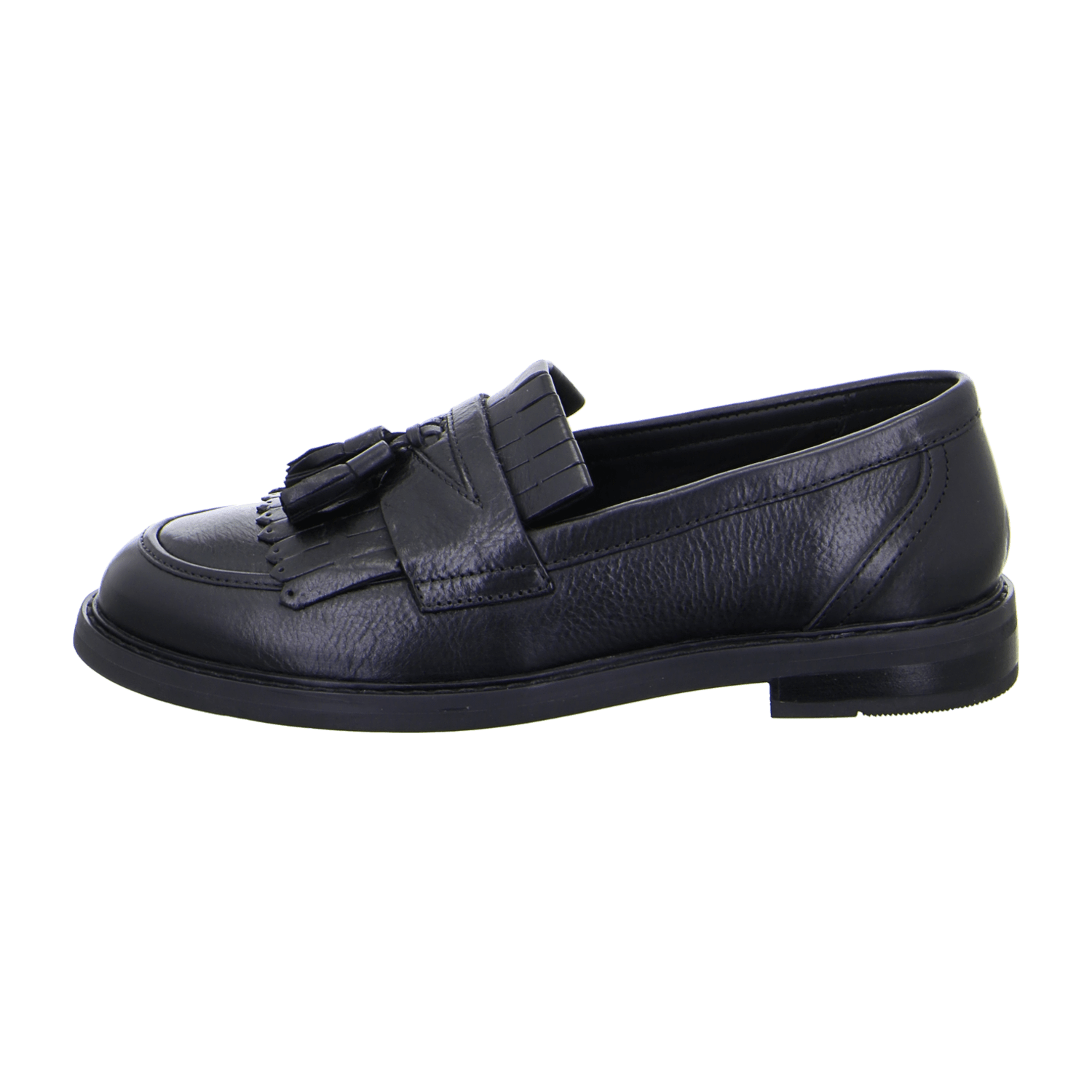 ARA Women's Kent Slipper Moccasin in Smooth Leather, Black with Round Toe and Leather Lining - Bartel-Shop