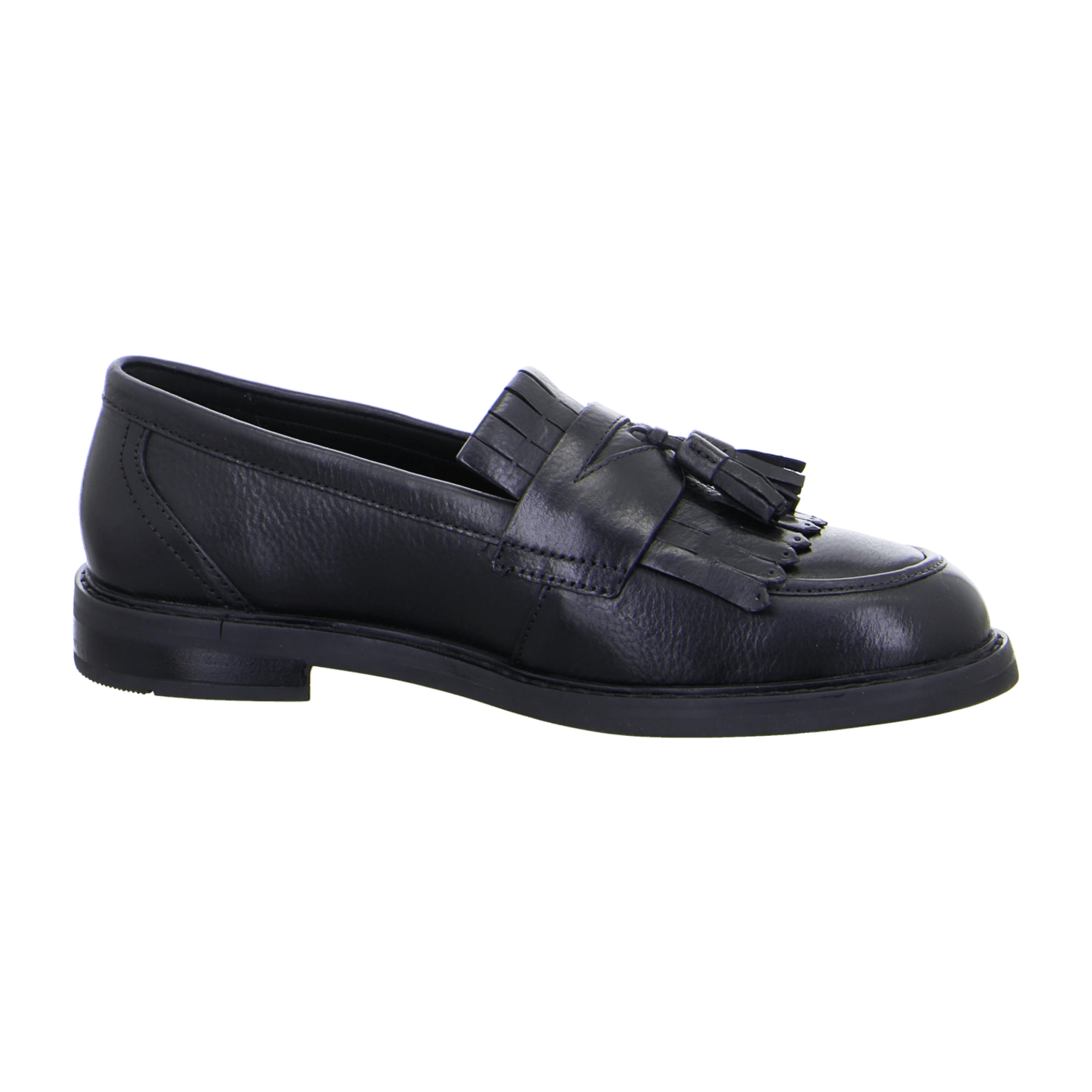 ARA Women's Kent Slipper Moccasin in Smooth Leather, Black with Round Toe and Leather Lining - Bartel-Shop