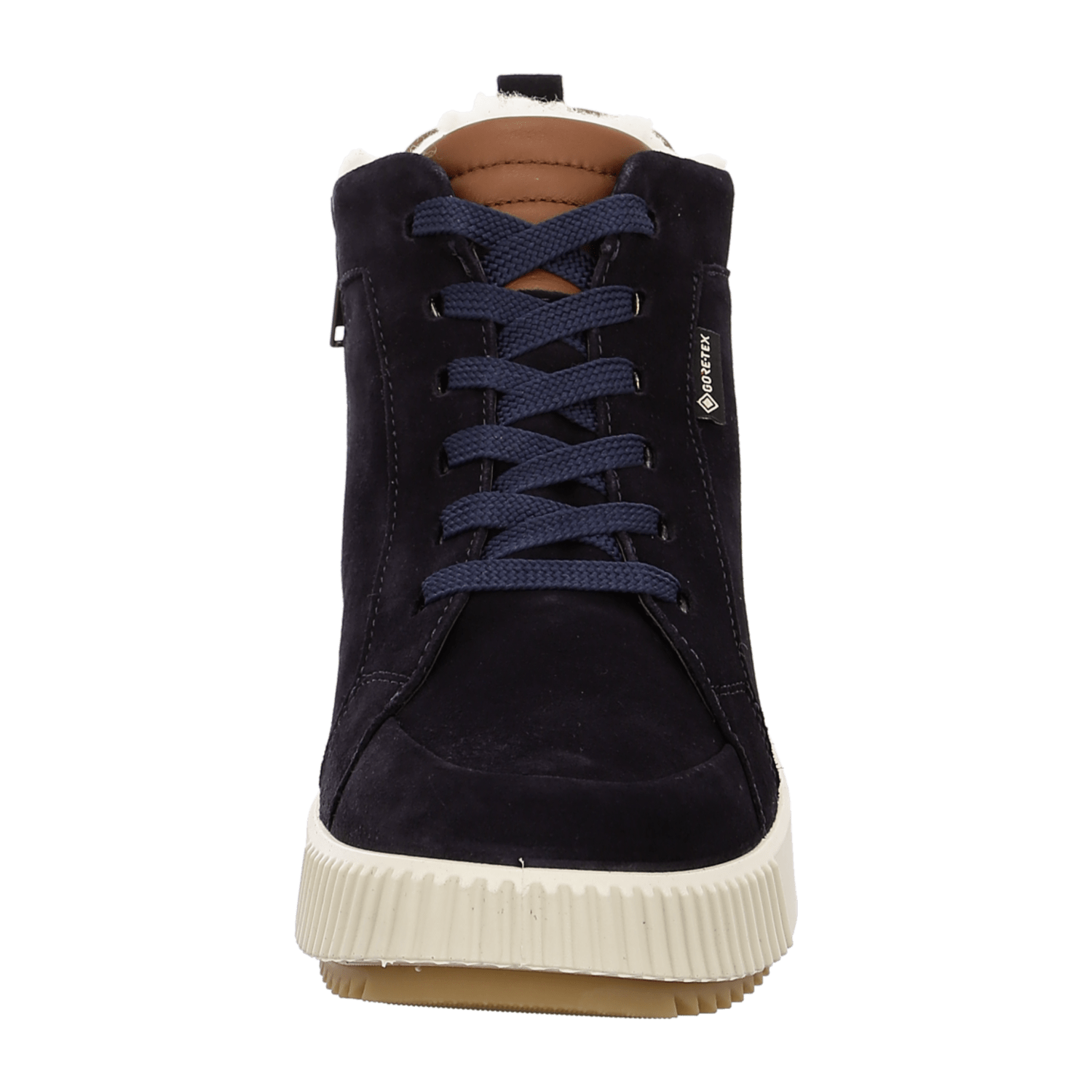 ARA Davos Women's Velour Leather Sneaker Boots in Blue with Lace-Up Closure - Bartel-Shop