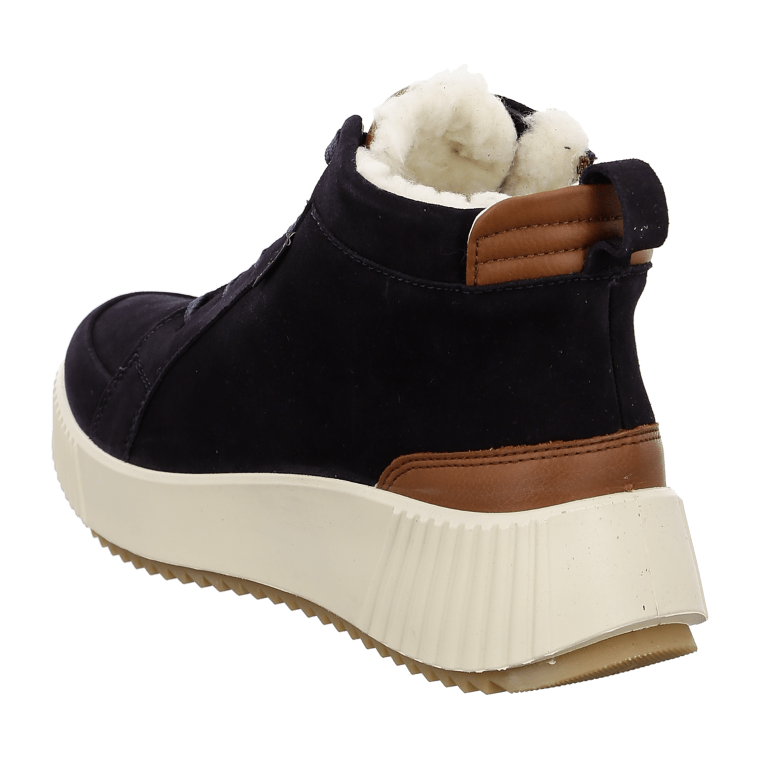 ARA Davos Women's Velour Leather Sneaker Boots in Blue with Lace-Up Closure - Bartel-Shop