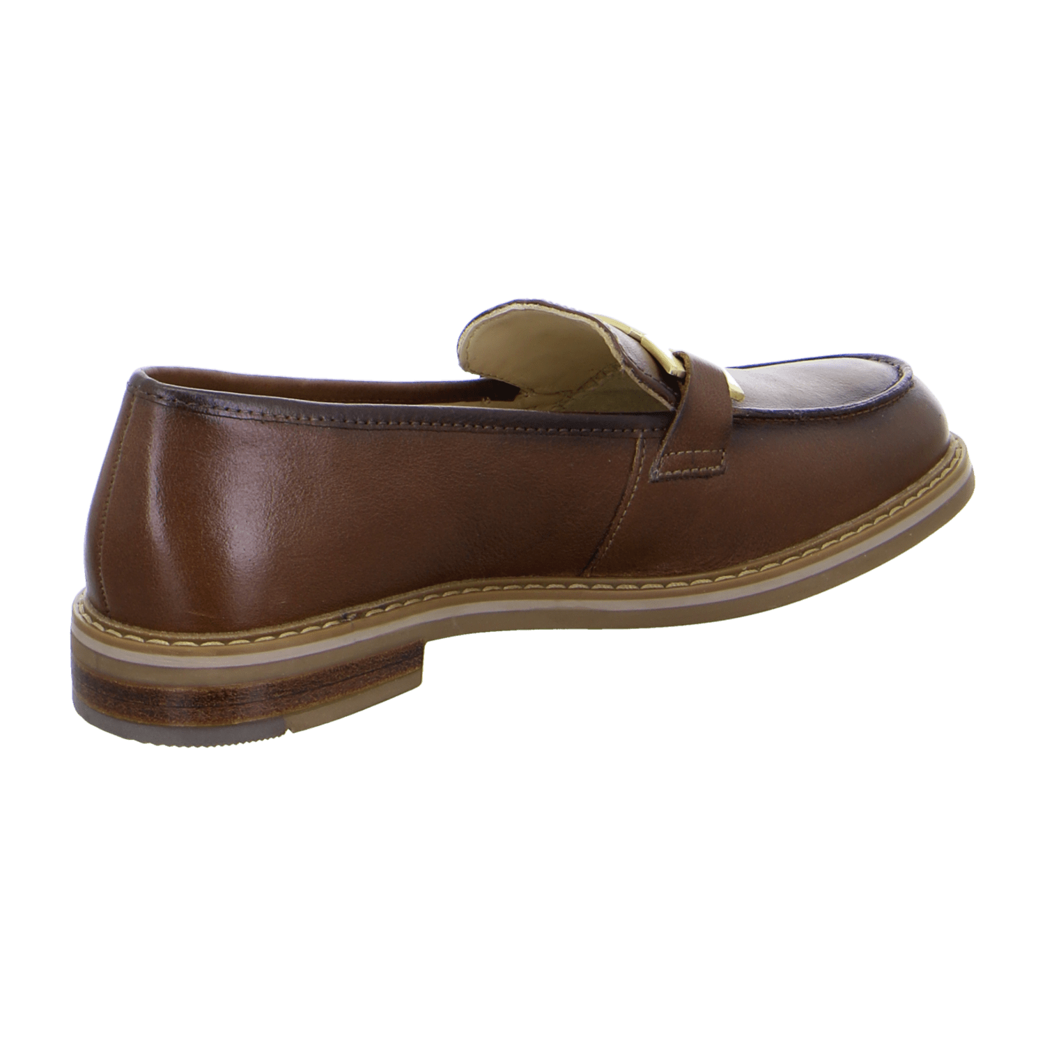 ARA Kent Women's Leather Slip-On Loafers in Brown with Leather Lining and Rubber Sole, Pull-On Design - Bartel-Shop