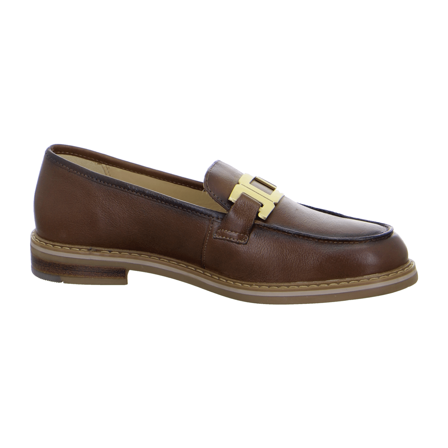 ARA Kent Women's Leather Slip-On Loafers in Brown with Leather Lining and Rubber Sole, Pull-On Design - Bartel-Shop